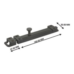 Smith & Locke Straight Door Bolt Black 150mm