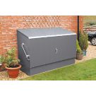 Trimetals  6' 6" x 3' (Nominal) Pent Metal Bike Store with Base Anthracite Grey