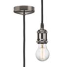 Knightsbridge Vintage 1.8m Pendant Set Light Fitting E27 Black Nickel 3 1/2"