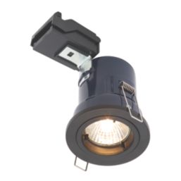 Electralite Yate Fixed  Fire Rated Downlights Black 10 Pack