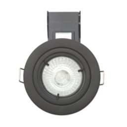 Electralite Yate Fixed  Fire Rated Downlights Black 10 Pack