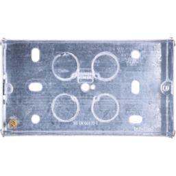 British General  2-Gang Galvanised Steel  Back Box 35mm