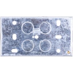 British General  2-Gang Galvanised Steel  Back Box 35mm