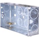 British General  2-Gang Galvanised Steel  Back Box 35mm