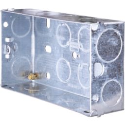 British General  2-Gang Galvanised Steel  Back Box 35mm