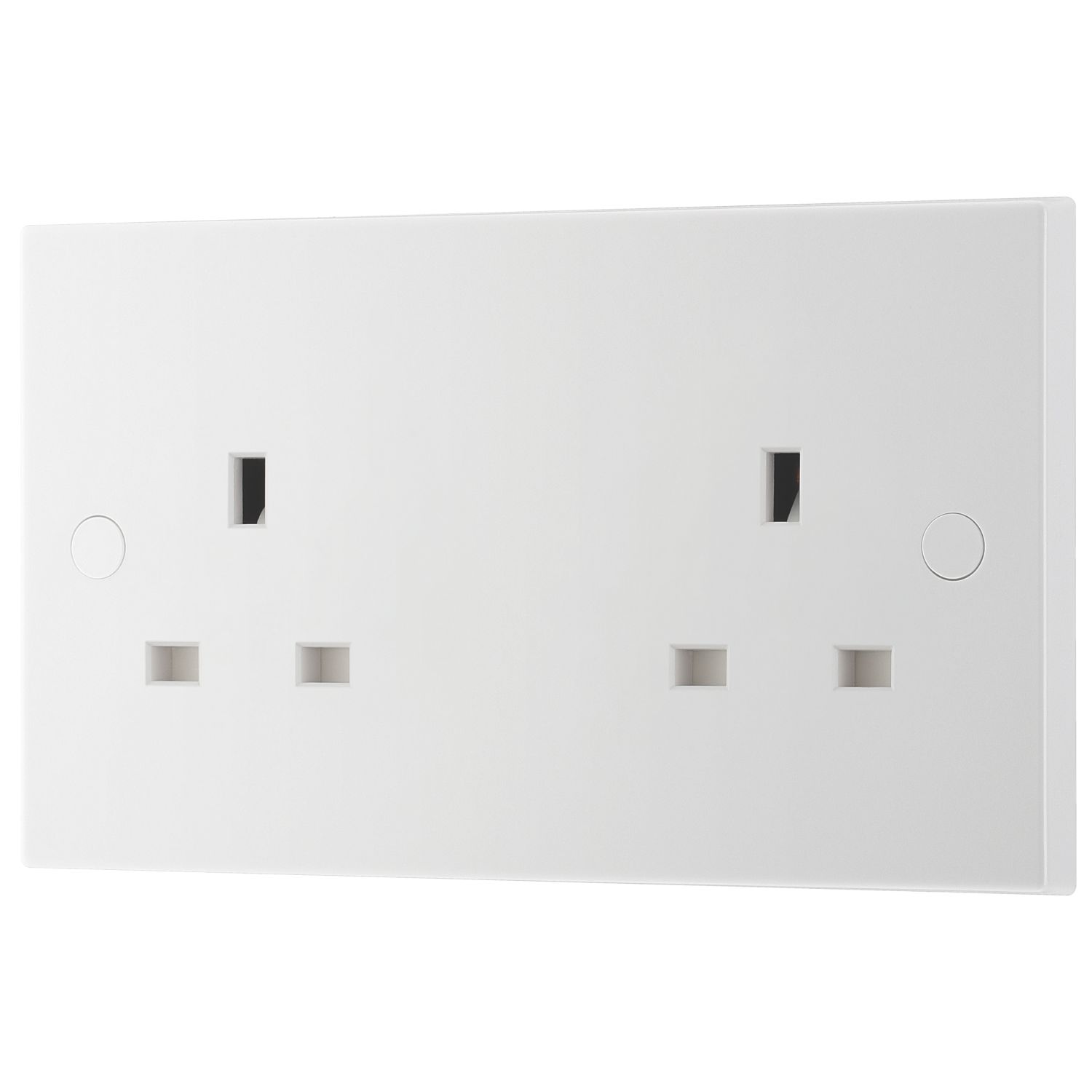 British General 900 Series 13A 2-Gang Unswitched Socket White (210XG)
