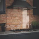 Splashback  Clear with Matt Black Caps Kitchen Splashback 900mm x 700mm x 6mm