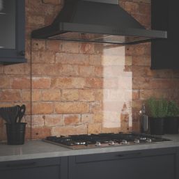 Splashback  Clear with Matt Black Caps Kitchen Splashback 900mm x 700mm x 6mm