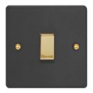Varilight  10A 1-Gang Intermediate Switch Matt Black with Colour-Matched Inserts