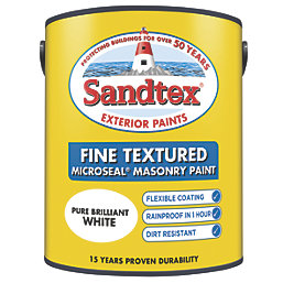 Sandtex  Fine Textured Pure Brilliant White Masonry Paint 5Ltr