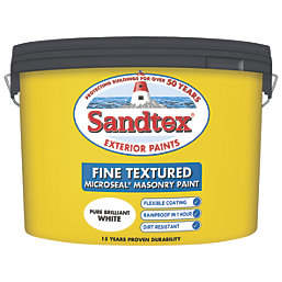 Sandtex  Fine Textured Pure Brilliant White Masonry Paint 10Ltr