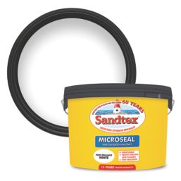 Sandtex 10Ltr Fine Textured Pure Brilliant White Masonry Paint