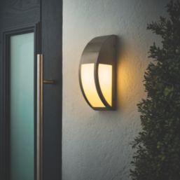 Convex Outdoor Wall Light Brushed Stainless Steel