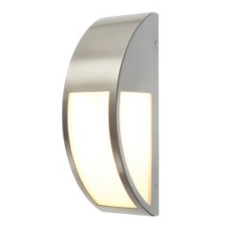 Convex Outdoor Wall Light Brushed Stainless Steel