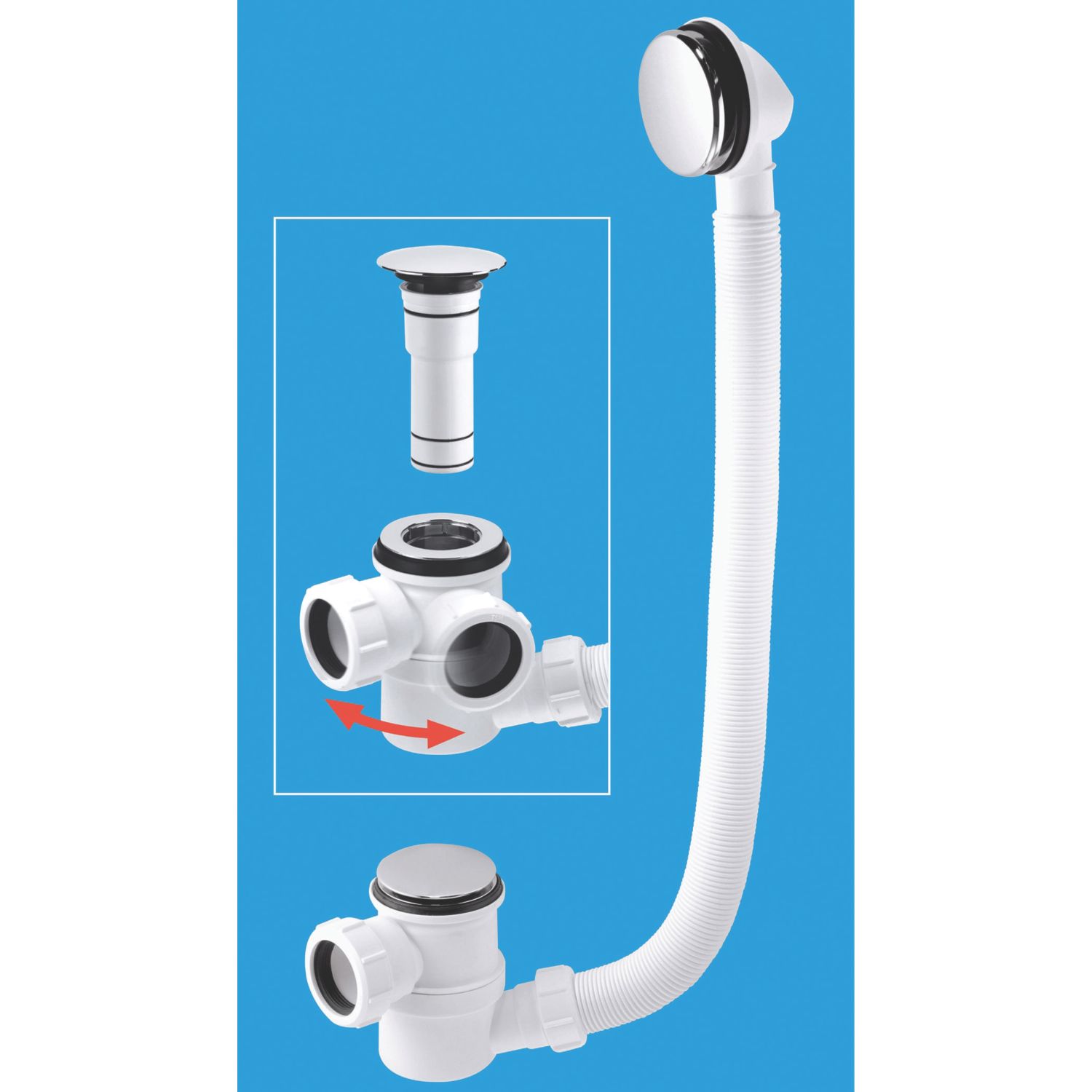 McAlpine HC2650UK Bottle Bath Trap White 40mm (21158)
