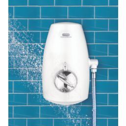 Aqualisa Aquastream Gravity-Pumped White / Chrome Thermostatic Power Shower