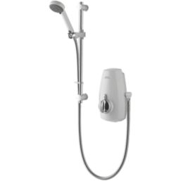 Aqualisa Aquastream Gravity-Pumped White / Chrome Thermostatic Power Shower