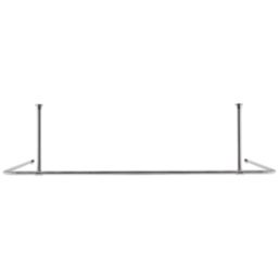 Croydex C-Shaped Shower Curtain Rail & Support Stainless Steel Chrome 2000mm