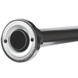 Croydex C-Shaped Shower Curtain Rail & Support Stainless Steel Chrome 2000mm