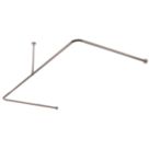 Croydex C-Shaped Shower Curtain Rail & Support Stainless Steel Chrome 2000mm