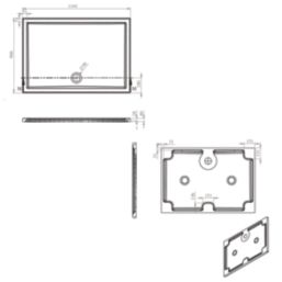 Milan Rectangular Bathroom Shower Tray & Waste White Gloss 1300mm x 900mm x 40mm
