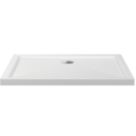 Milan Rectangular Bathroom Shower Tray & Waste White Gloss 1300mm x 900mm x 40mm