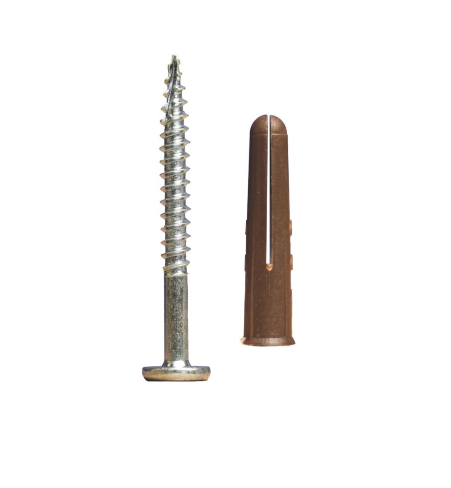 Orbix Combi Tub2 Woodscrews & Brown Wallplugs 7mm x 30mm 150 Pack