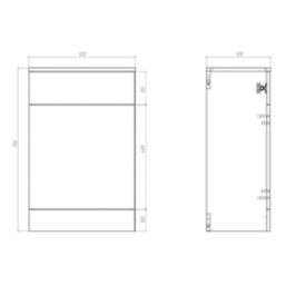 Essentials Idaho Bathroom Toilet Unit White Gloss 500mm x 300mm x 766mm