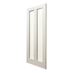 2-Clear Light Primed White Wooden Shaker Internal Door 1981mm x 686mm