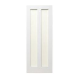 2-Clear Light Primed White Wooden Shaker Internal Door 1981mm x 686mm