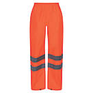 Regatta Pro Hi Vis Packaway Trousers Elasticated Waist Orange Medium 34" W 32" L