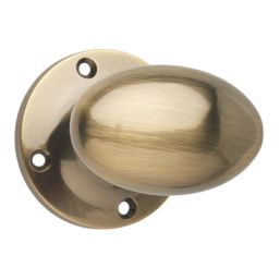 Designer Levers Oval Mortice Door Knob Pair Antique Brass 55mm