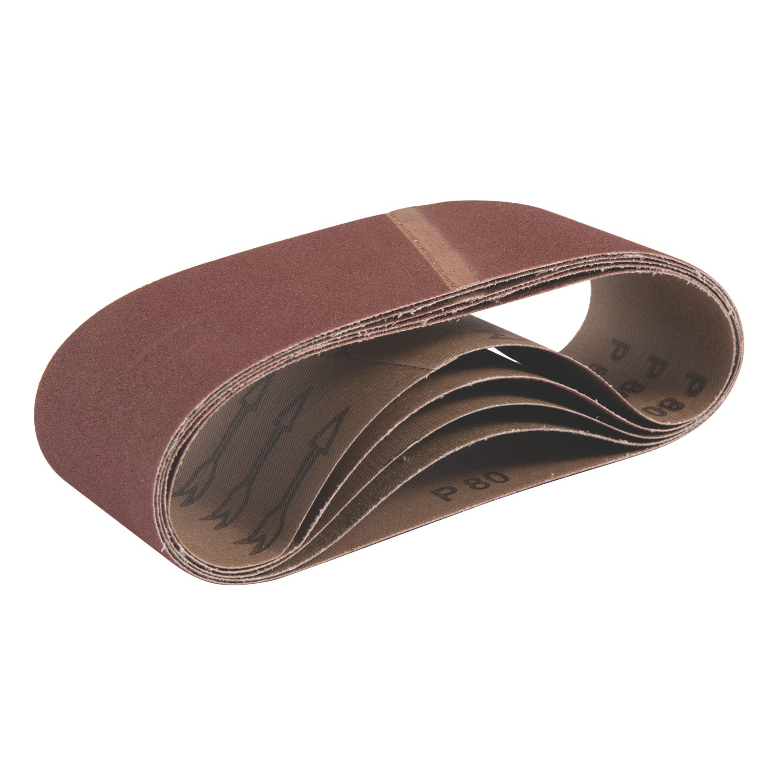 Titan 80 Grit Multi-Material Sanding Belts 533mm x 75mm 5 Pack (211PG)