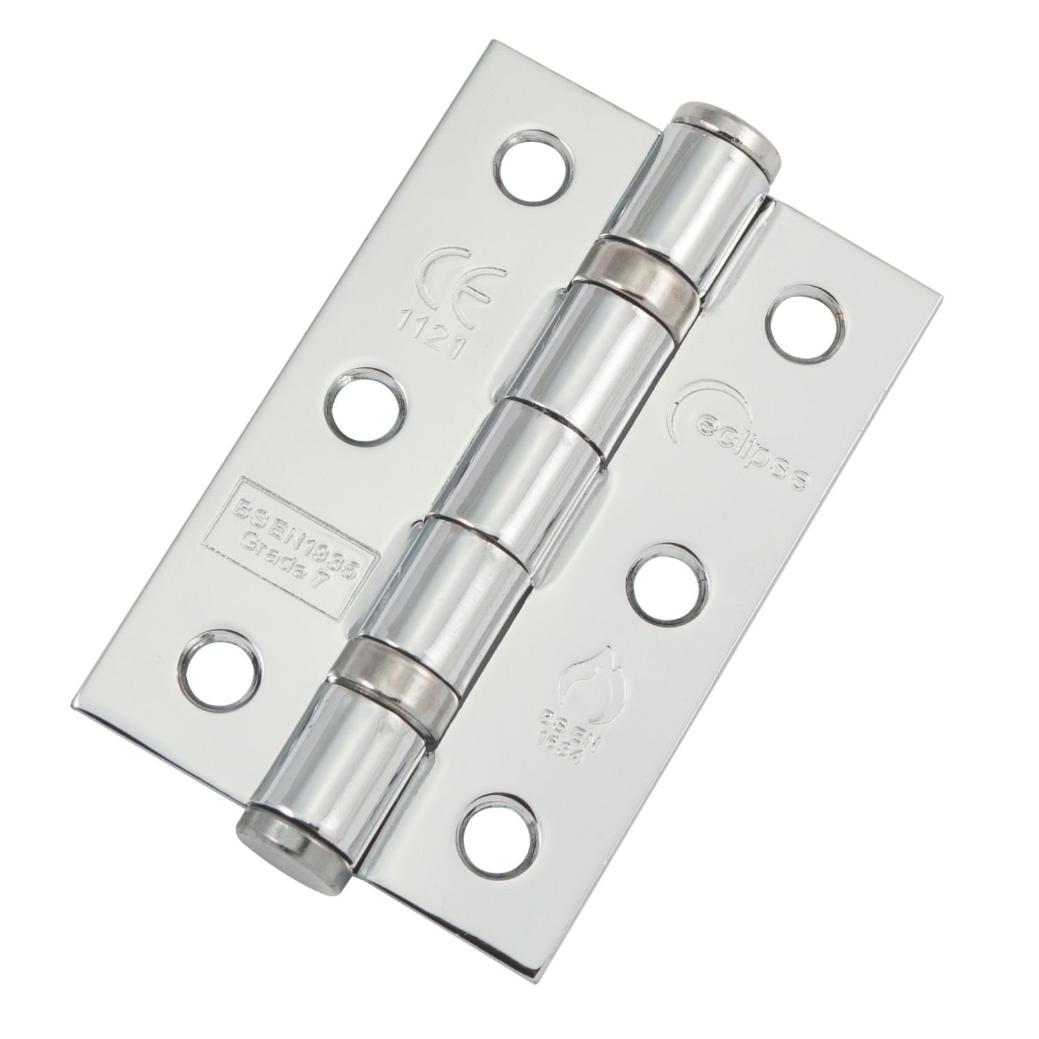 Eclipse Eclipse Polished Chrome Grade 7 Fire Rated Door Ball Bearing Hinges 76mm x 51mm 20 Pack (211PH)