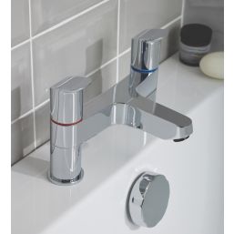 Ideal Standard Ceraflex Chrome 143mm Deck Mounted Lever 2 Tap Holes Bath Mixer Tap