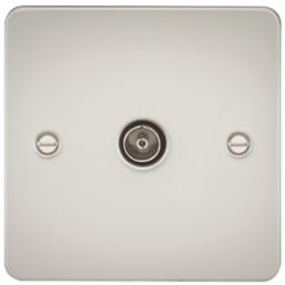 Knightsbridge  1-Gang Coaxial TV Socket Pearl