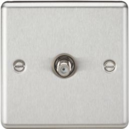 Knightsbridge  1-Gang F-Type Satellite Socket Brushed Chrome