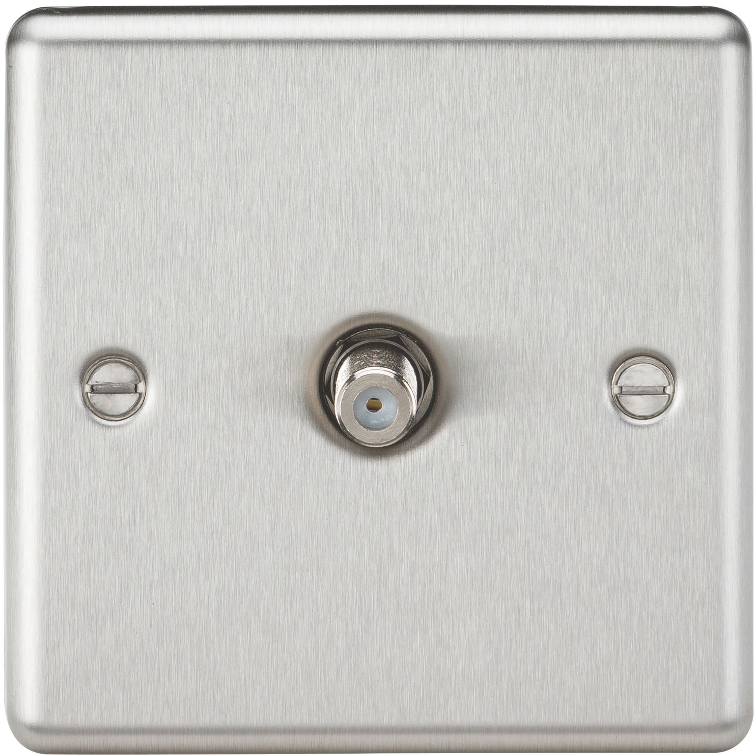Knightsbridge 1-Gang F-Type Satellite Socket Brushed Chrome (211VF)