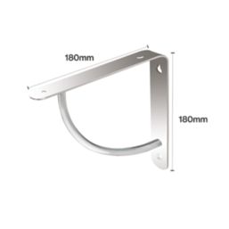 Essentials Cove Shelf Brackets Chrome 180mm x 180mm 4 Pack