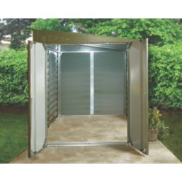 Trimetals Titan 950 5' 6" x 9' (Nominal) Pent Metal Motorbike Store Olive Green