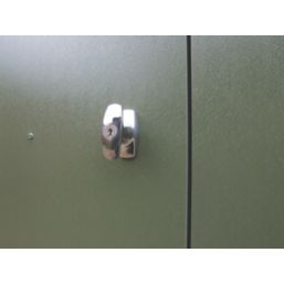 Trimetals Titan 950 5' 6" x 9' (Nominal) Pent Metal Motorbike Store Olive Green