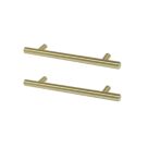 Essentials Annatto Knurled D Handles Brushed Brass 188mm 2 Pieces