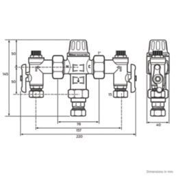 Reliance Valves HEAT160030 Heatguard 4-in-1 Thermostatic Mixing Valve 15mm