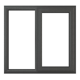 Crystal  Right-Hand Opening Clear Double-Glazed Casement Anthracite on White uPVC Window 1190mm x 1190mm