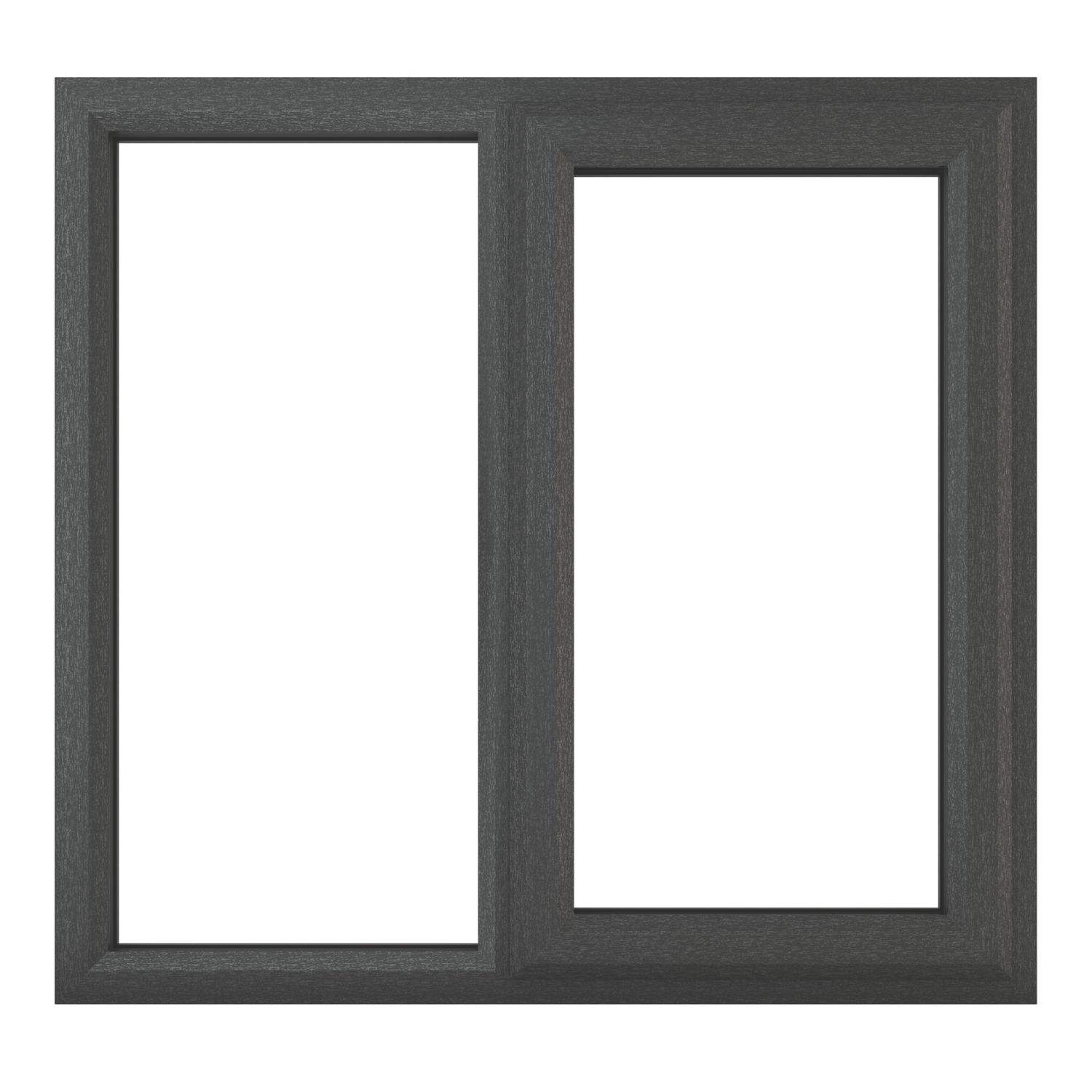 Crystal Right-Hand Opening Clear Double-Glazed Casement Anthracite on White uPVC Window 1190mm x 1190mm (212JK)