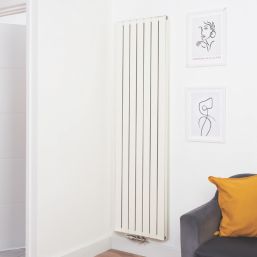 Time Blaze  1800mm x 485mm 4235BTU White Vertical Designer Radiator