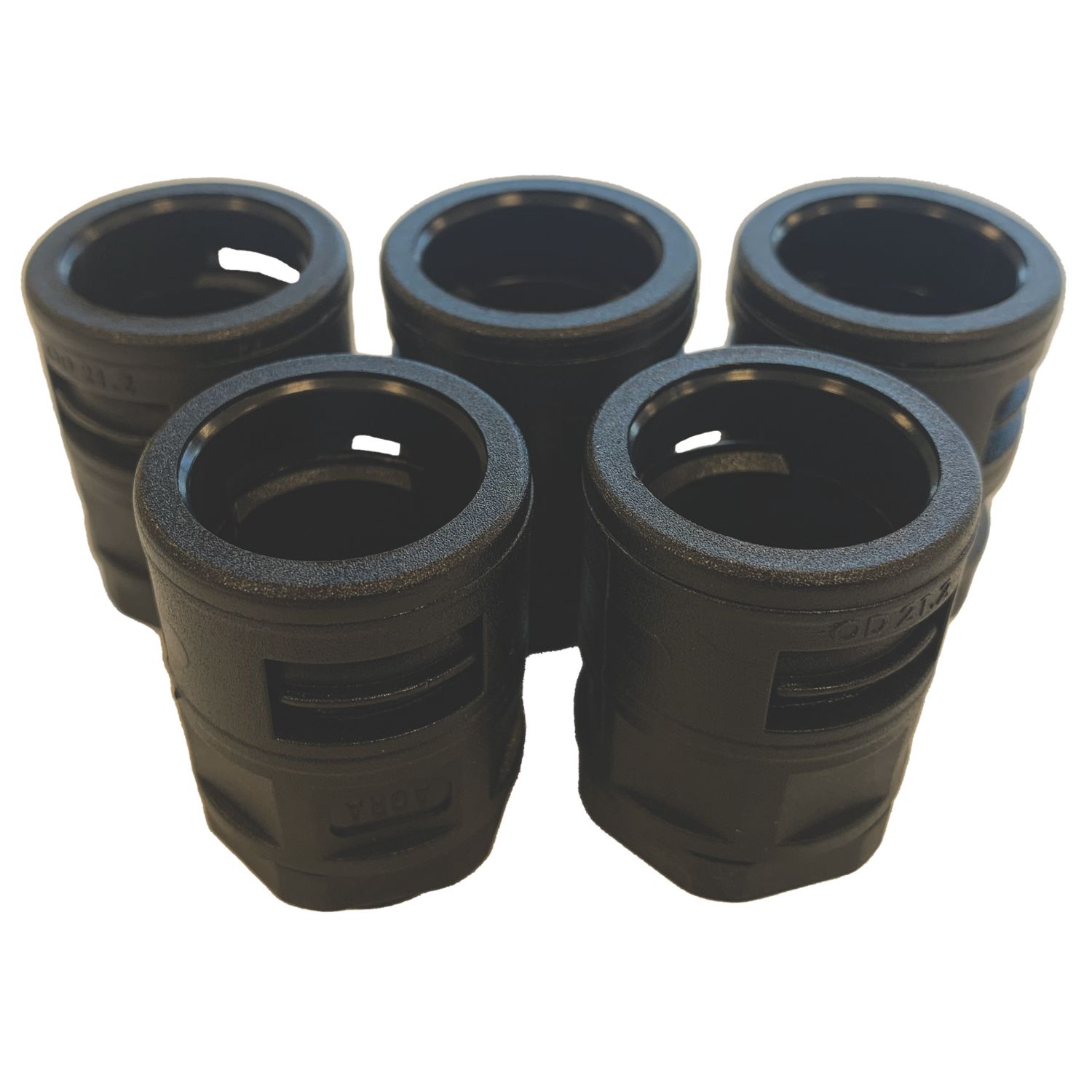 Deta Male Corrugated Conduit Adaptors 20mm Black 5 Pack (212PV)