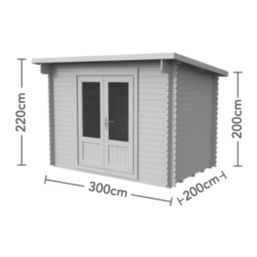 Forest Harwood 10' x 6' 6" (Nominal) Pent Timber Log Cabin with Assembly