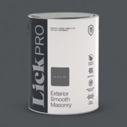 LickPro 5Ltr Smooth Black 01 Masonry Paint