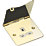 Knightsbridge FPR7UPBW 13A 1-Gang Unswitched Floor Socket Polished Brass with White Inserts